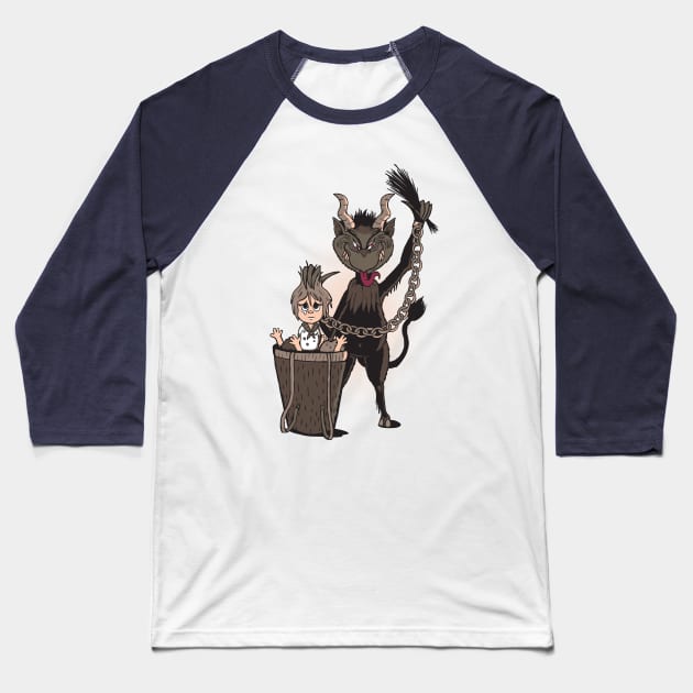 Krampus Stole Christmas Baseball T-Shirt by Ratigan